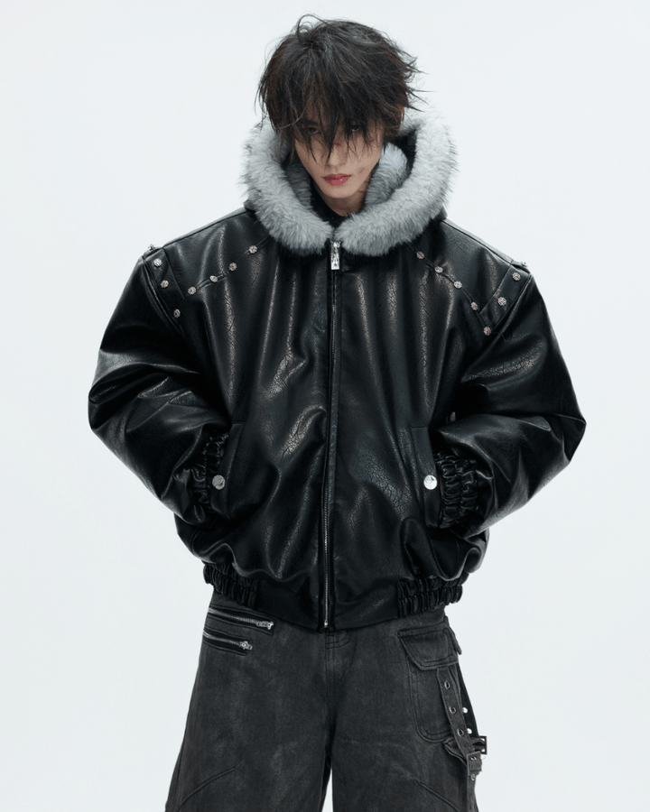 [ArguE CulturE] Noir Glacier Fur Jacket na2256
