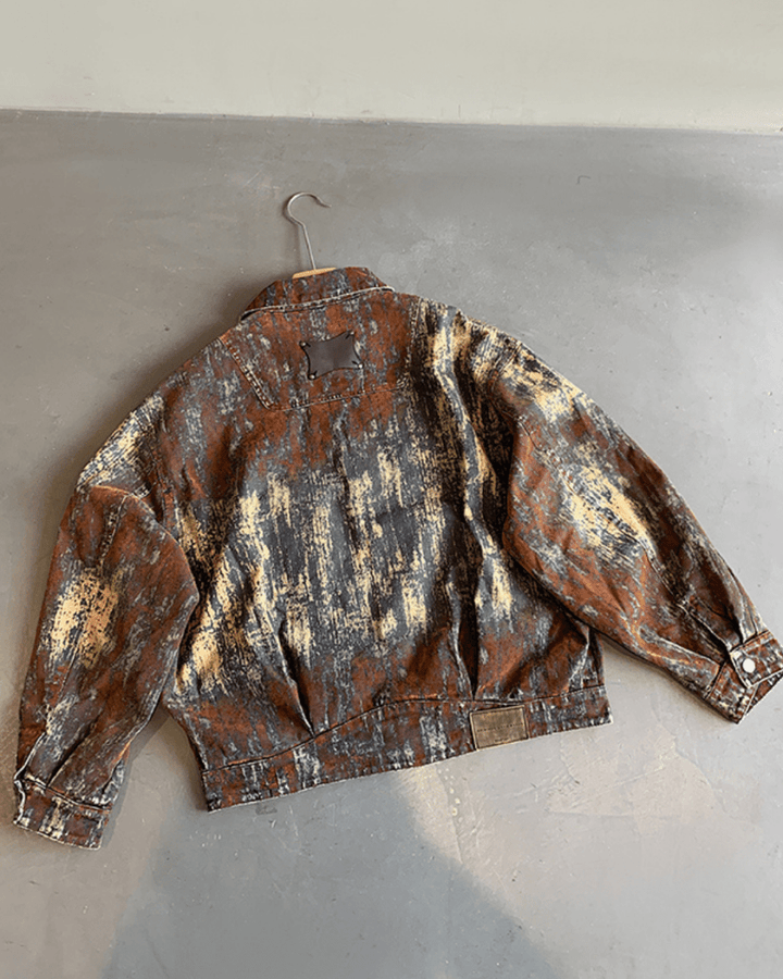 Nanostudio Rust Fade Art Denim Jacket (na2212)
