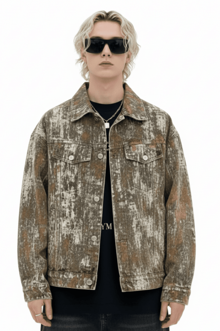 Nanostudio Rust Fade Art Denim Jacket (na2212)