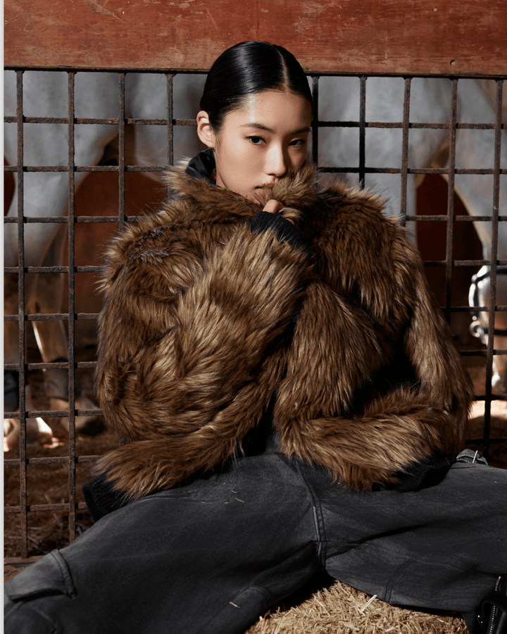 [ArguE CulturE] Royal Fang Fur Knit Coat na2254