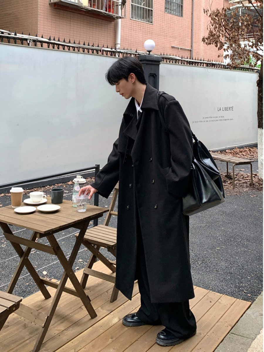 【ONELYC1NS】long knee-length trench coat na1639