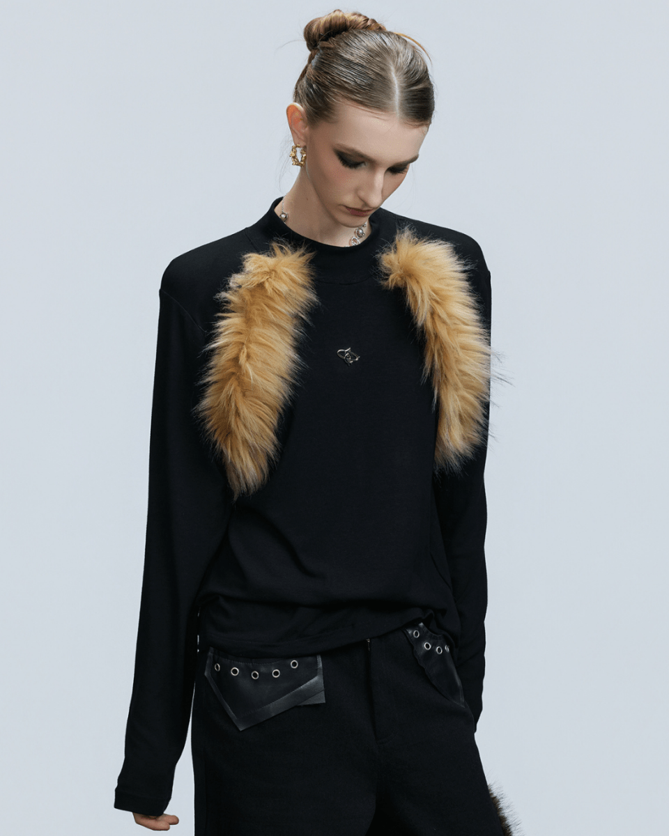 [ArguE CulturE] Golden Fang Fur Knit na2253