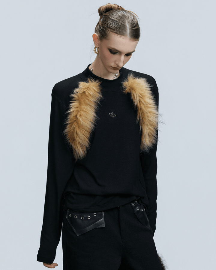 [ArguE CulturE] Golden Fang Fur Knit na2253