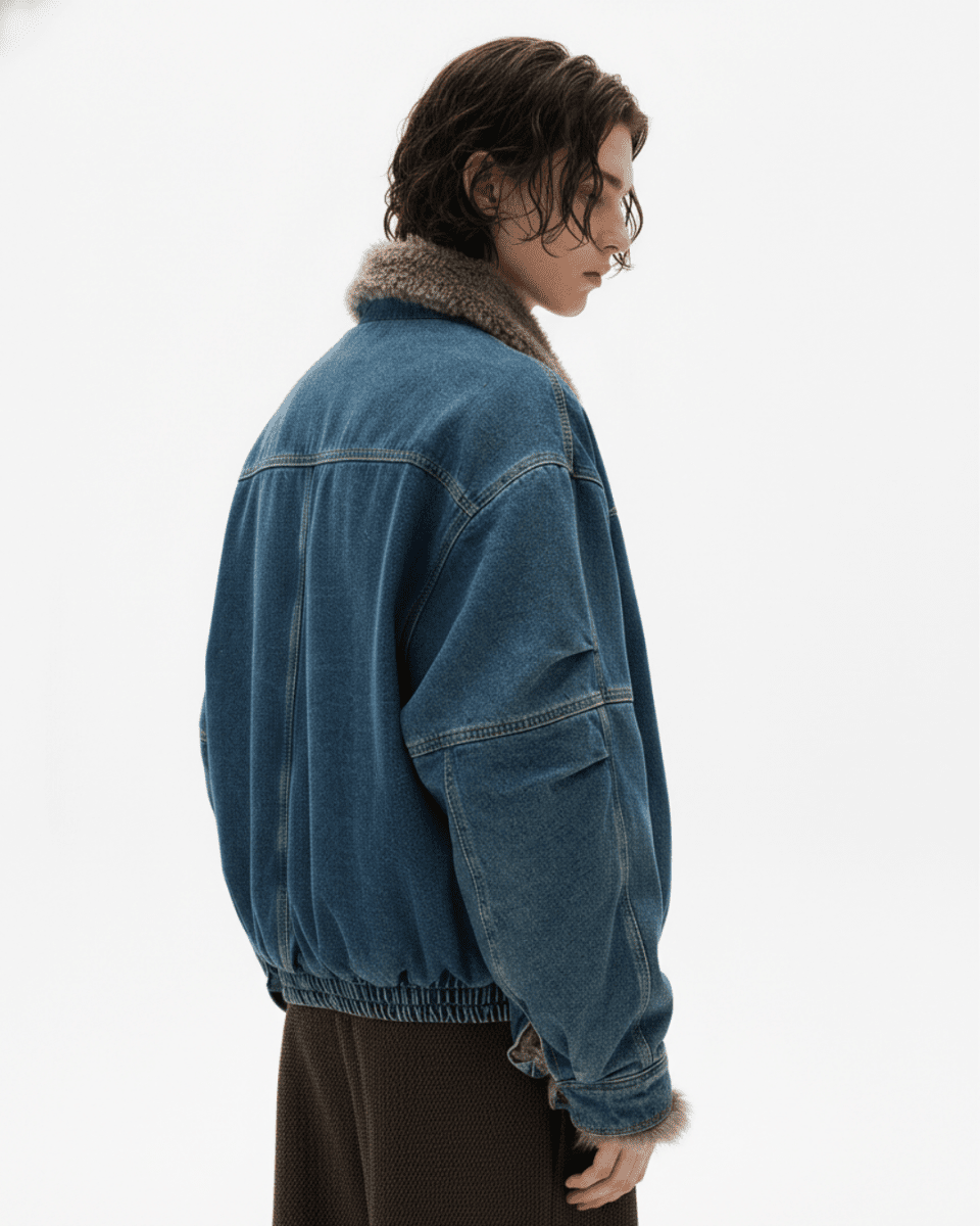 Fur Edge Denim Jacket na2313