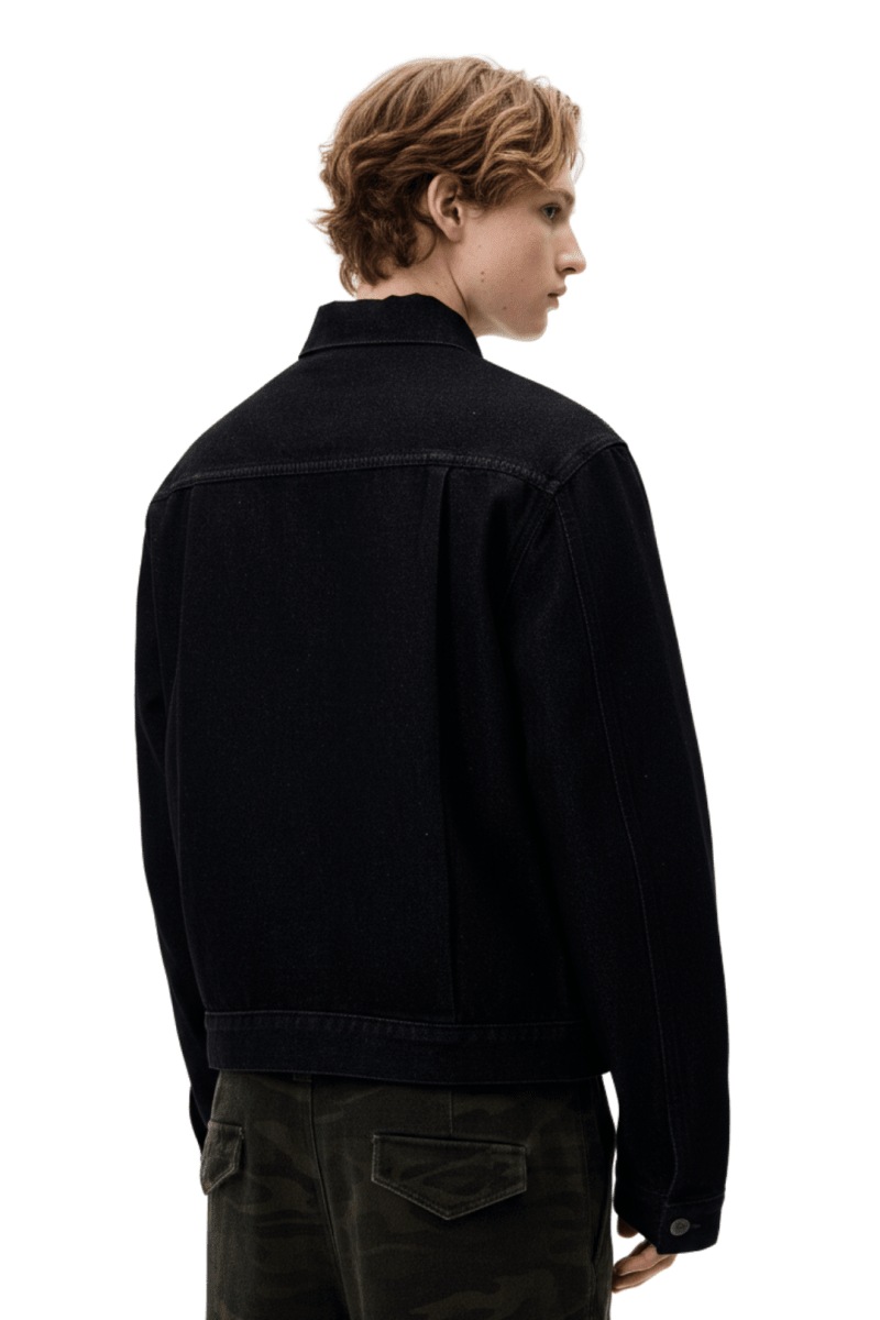 Vintage Black Studded Hook Denim Jacket na2386