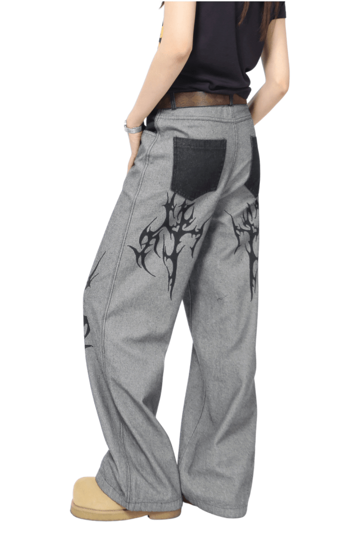 Tribal Ink Loose Jeans na2465