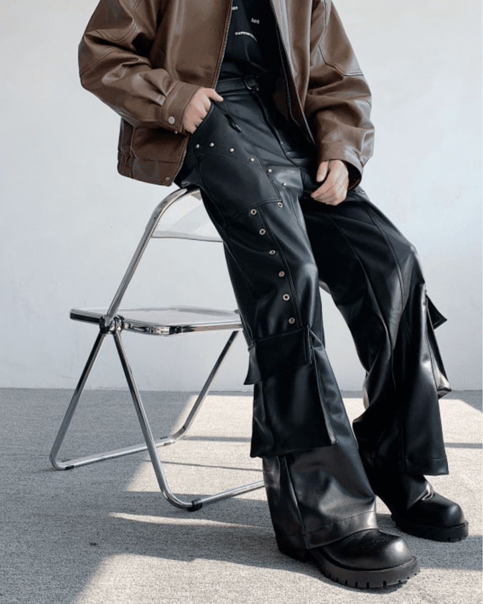 FORGE RIVET LEATHER PANTS na2308 