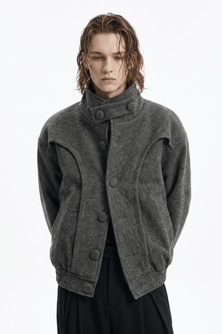 Tailored Stand Collar Short Jacket na2360 