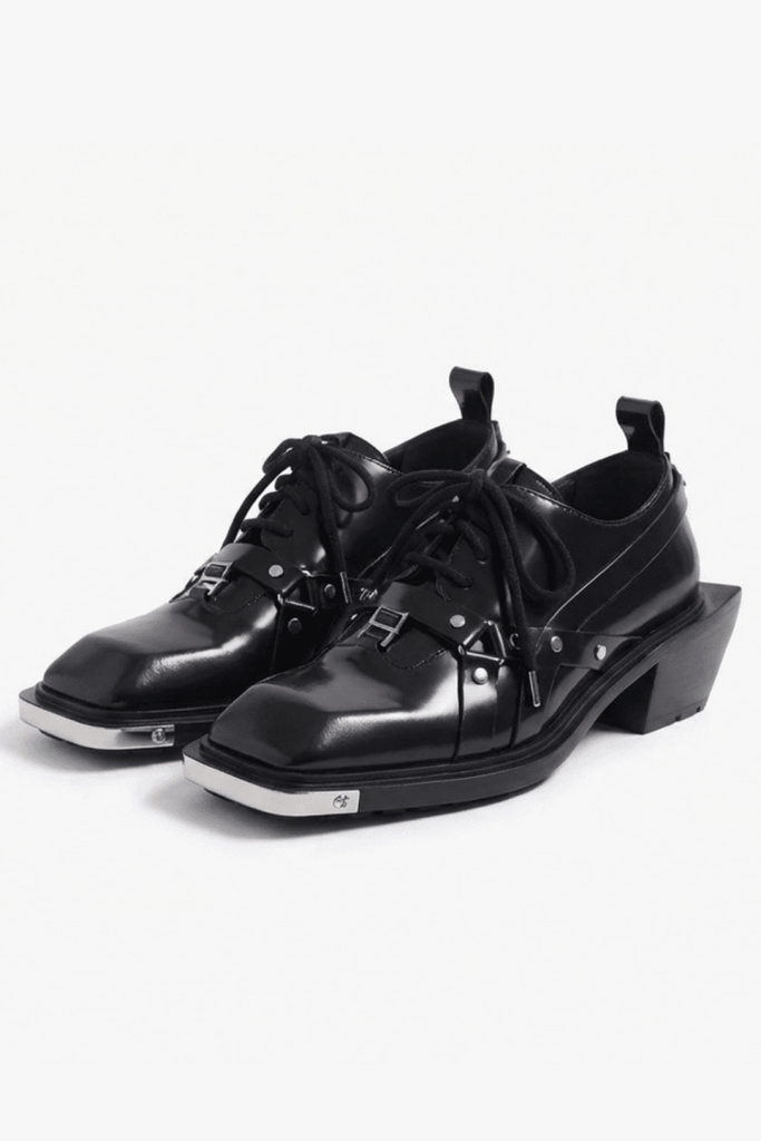 た*ぐ様 Nanostudio SQUARE TOE DERBY y2k swa Square Toe Derby Leather Shoes na1046 – Nanostudio