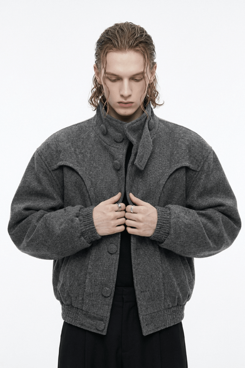 Tailored Stand Collar Short Jacket na2360 