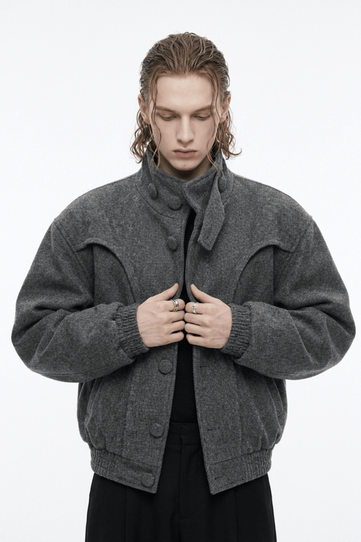 Tailored Stand Collar Short Jacket na2360 