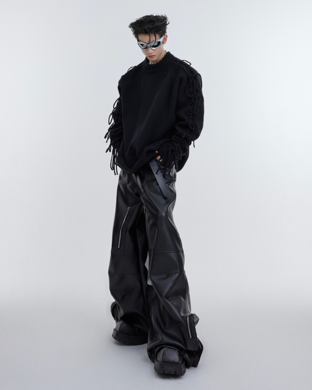 [ArguE CulturE] Fringe Arm Knit Sweater na2266