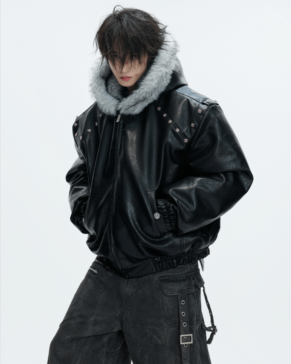 [ArguE CulturE] Noir Glacier Fur Jacket na2256