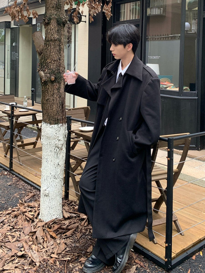 【ONELYC1NS】long knee-length trench coat na1639