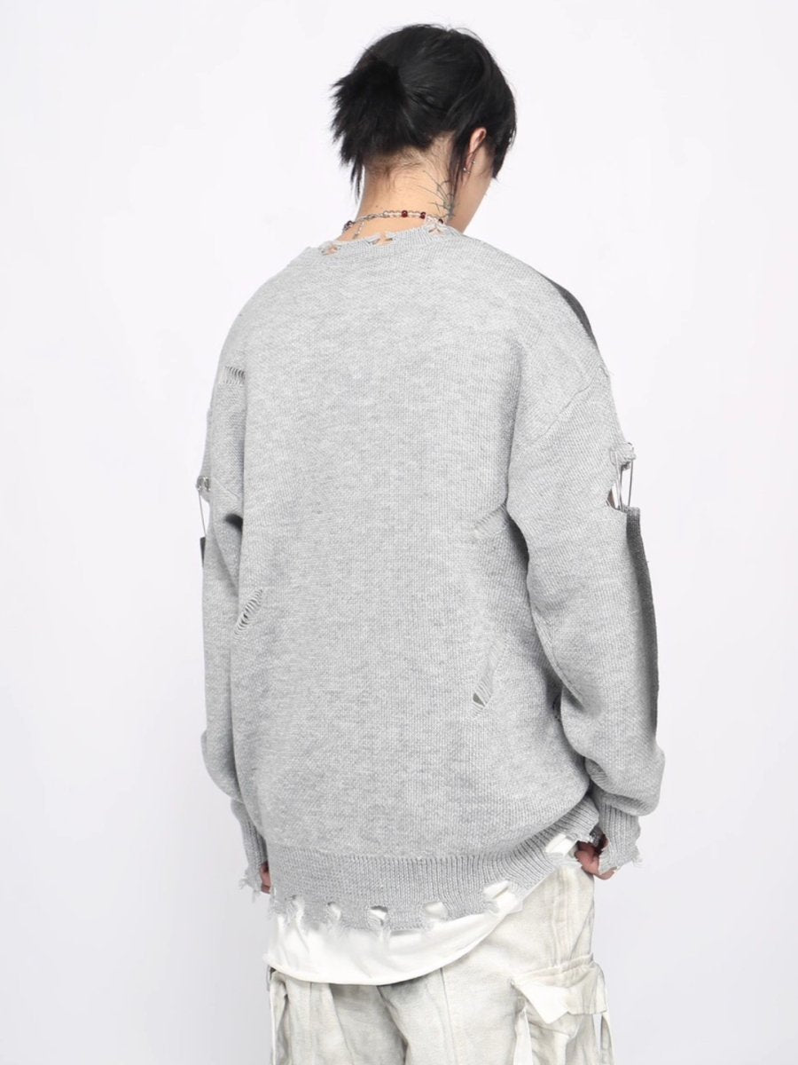 【Mz】high street broken hole cross pin knit na1547