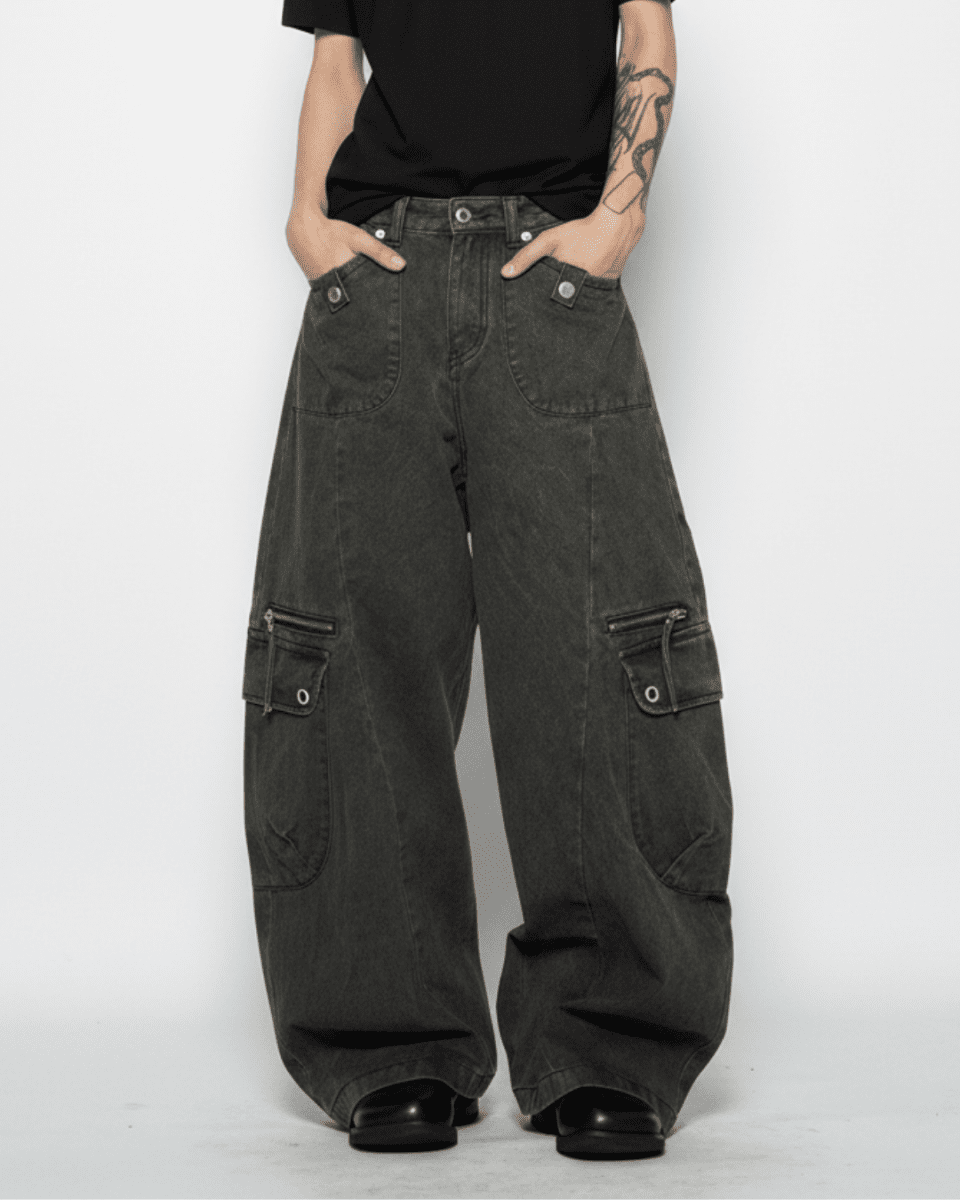 Distressed Wide Slacks na2330