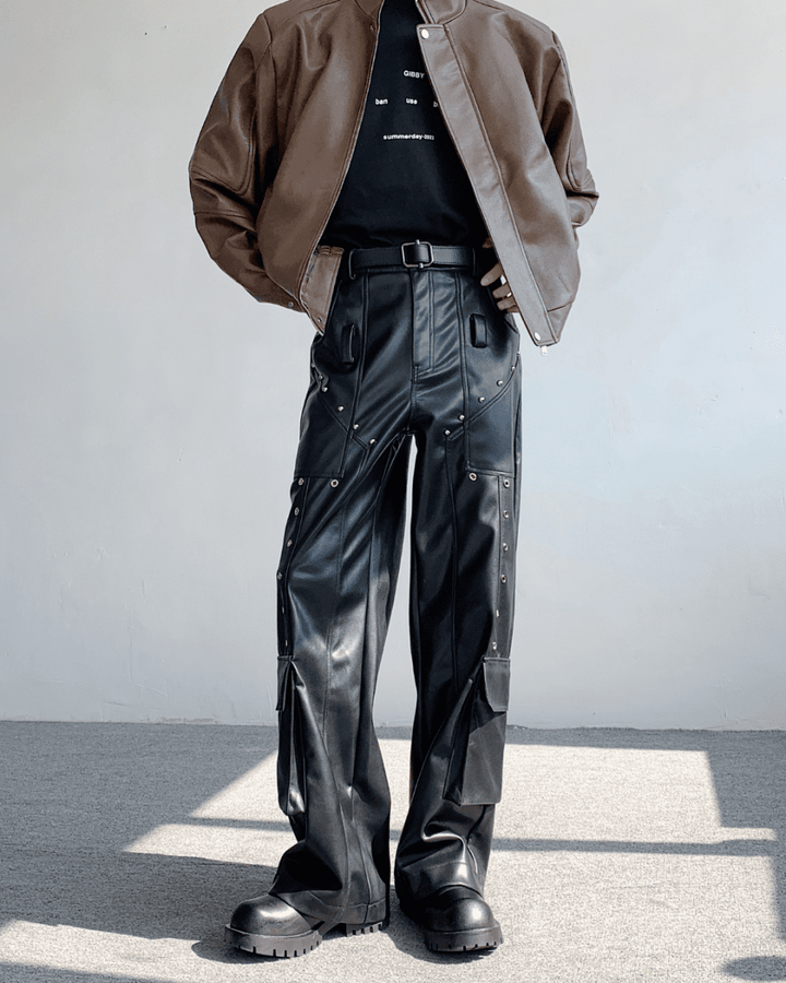 FORGE RIVET LEATHER PANTS na2308 