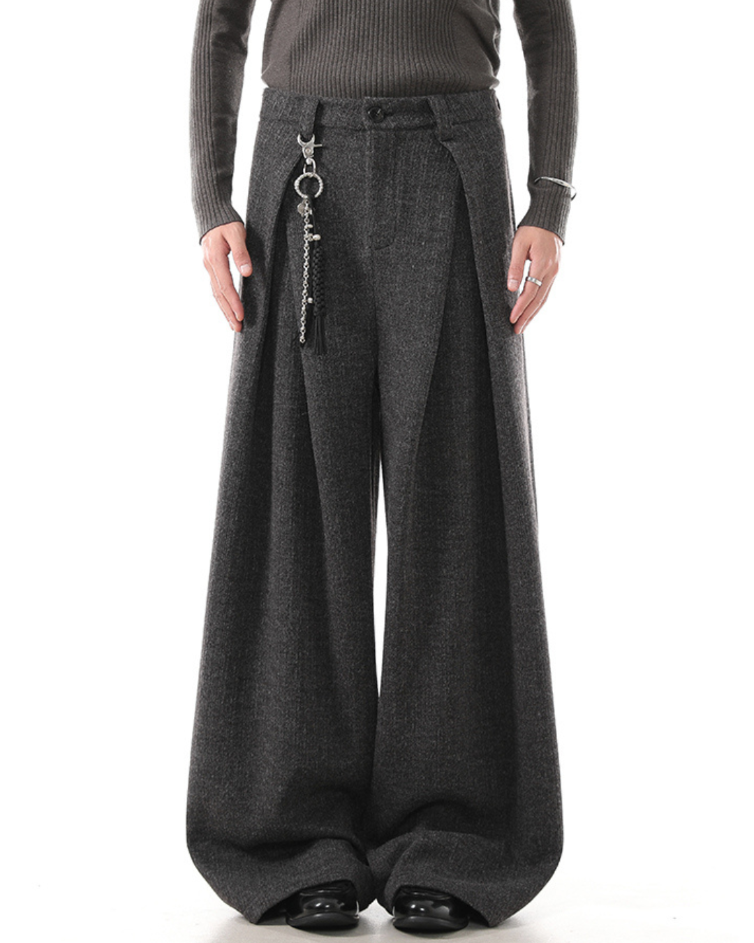 [BLANKIN] Muted Volume Wide Slacks na2284