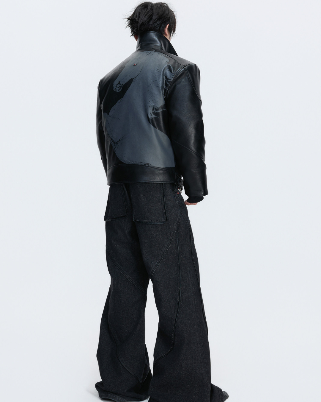 [ArguE CulturE] BLACK HORSE LEATHER JACKET na2287