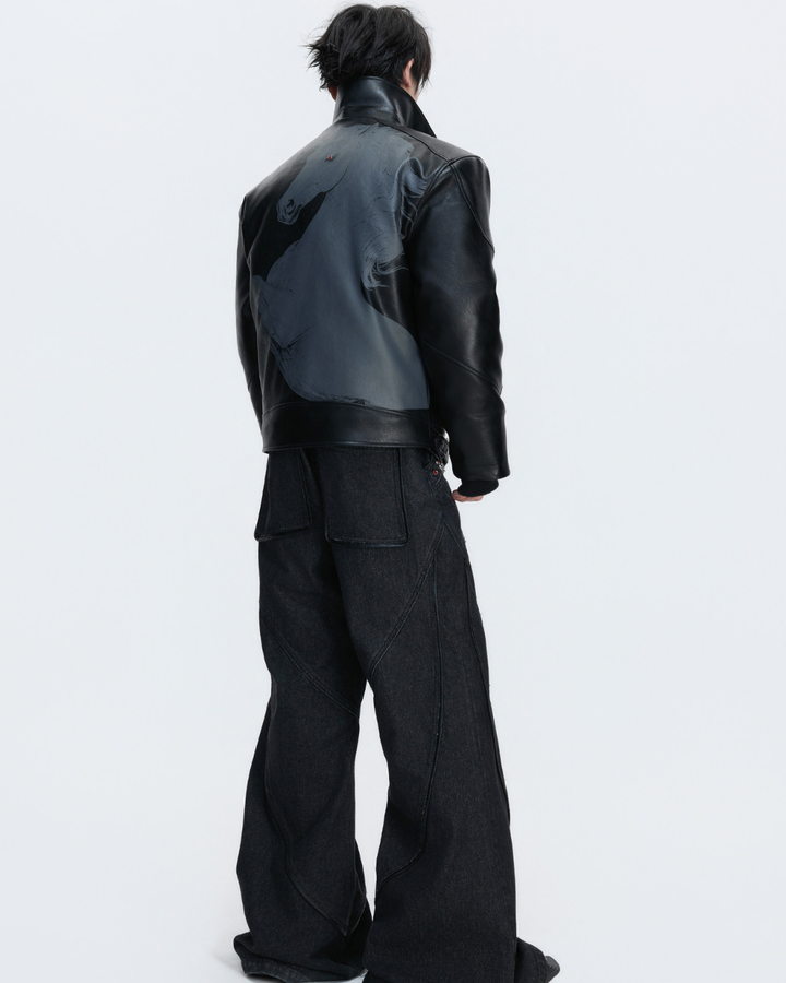 [ArguE CulturE] BLACK HORSE LEATHER JACKET na2287