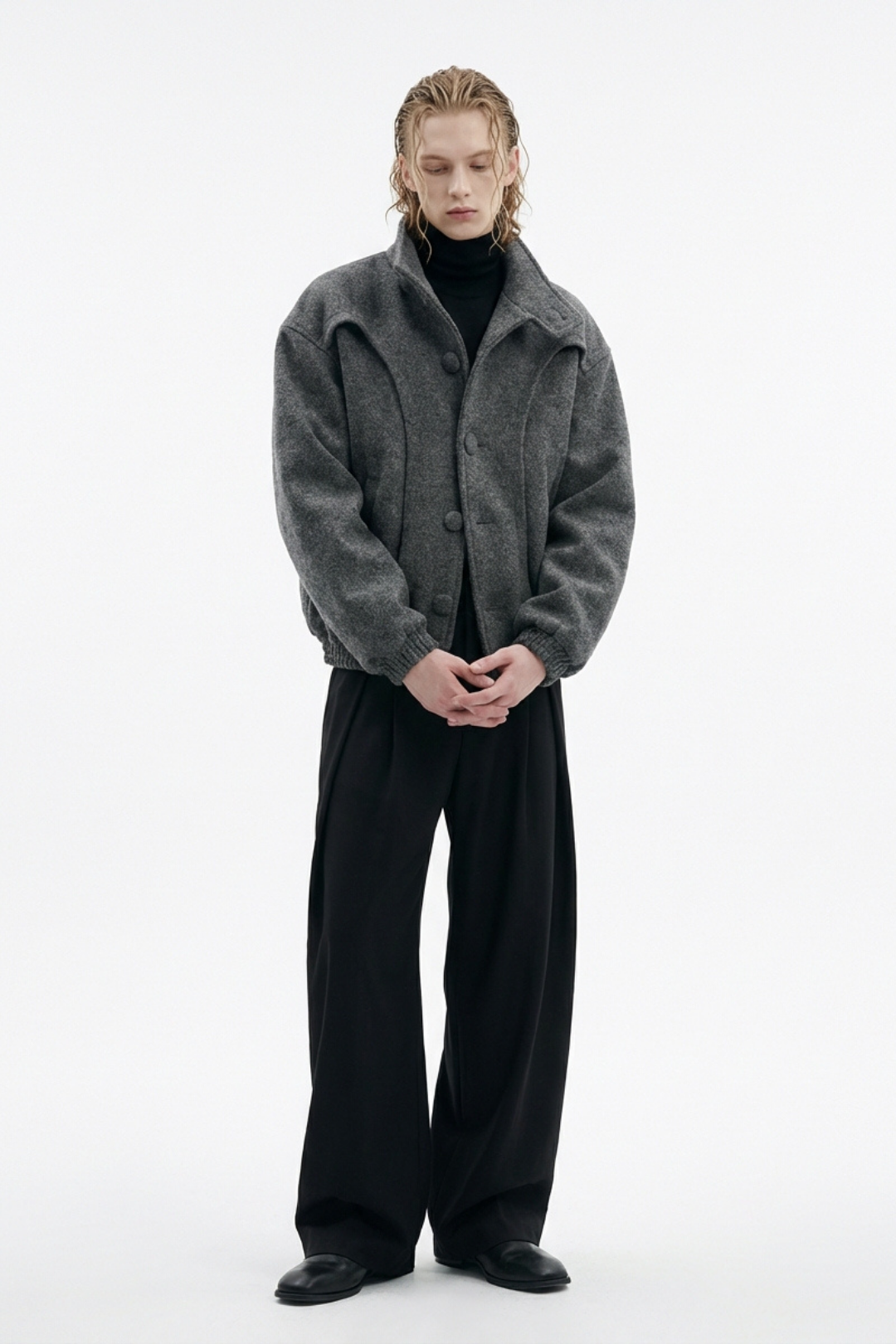 Tailored Stand Collar Short Jacket na2360 