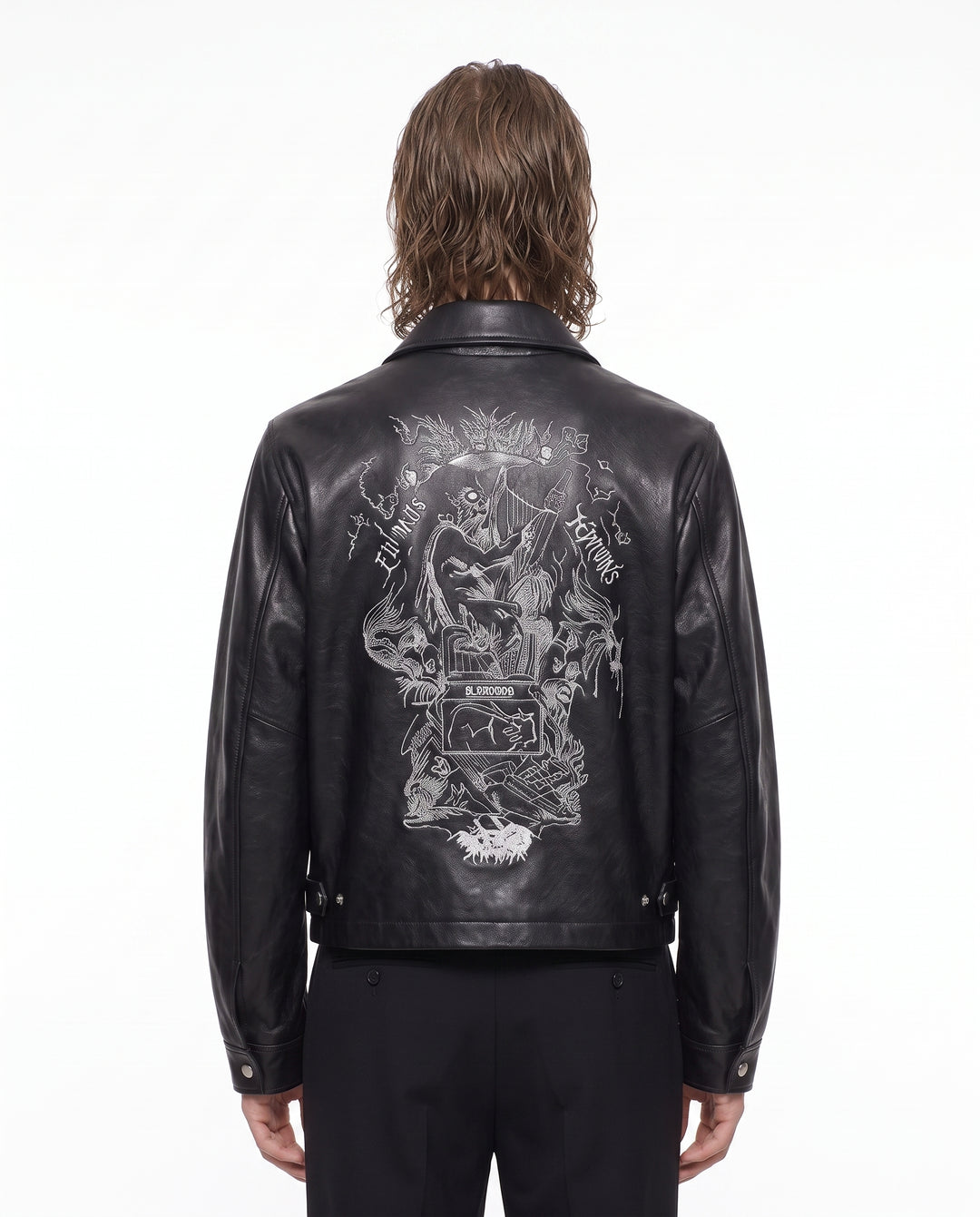 Graphic Leather Jacket na2948