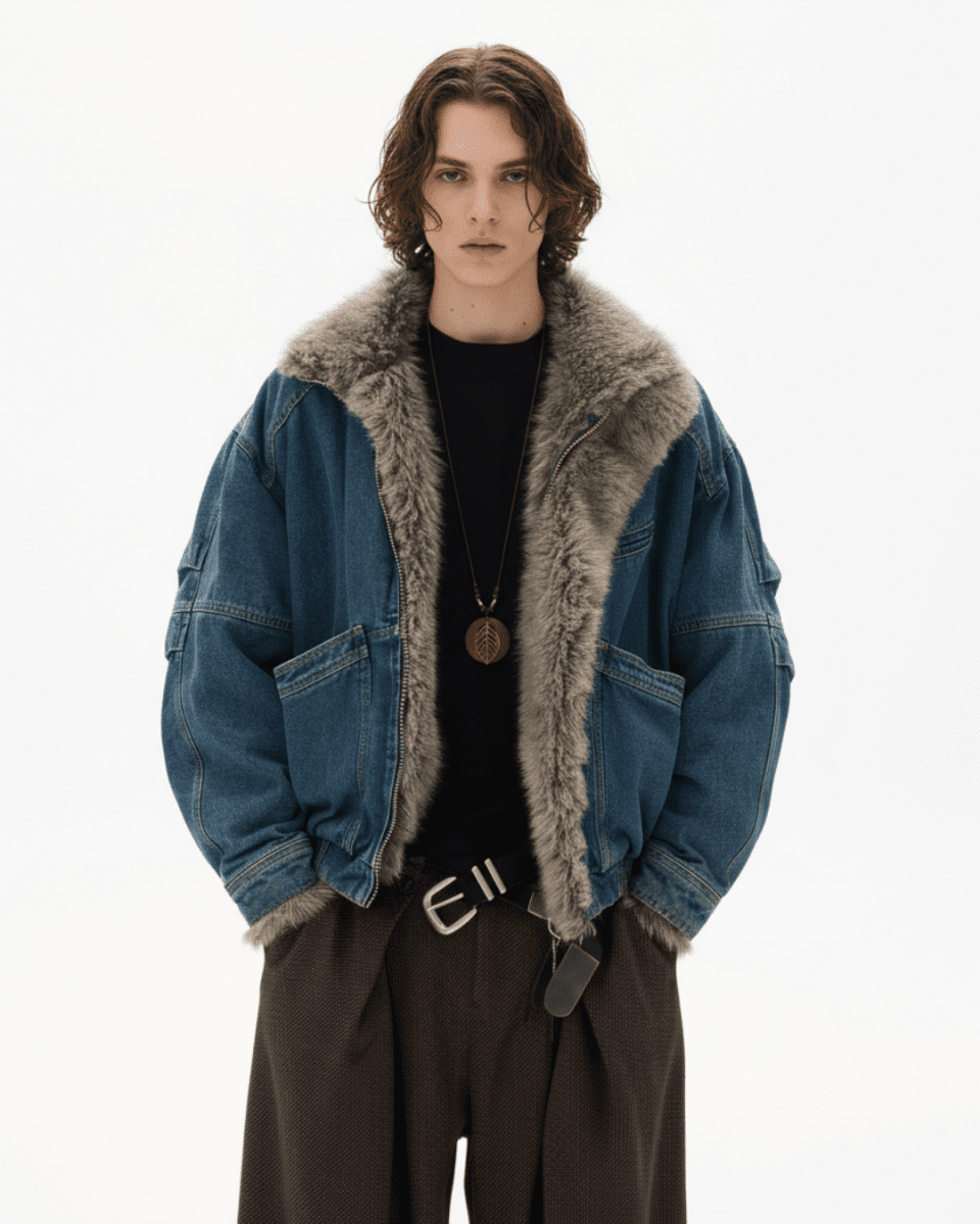Fur Edge Denim Jacket na2313