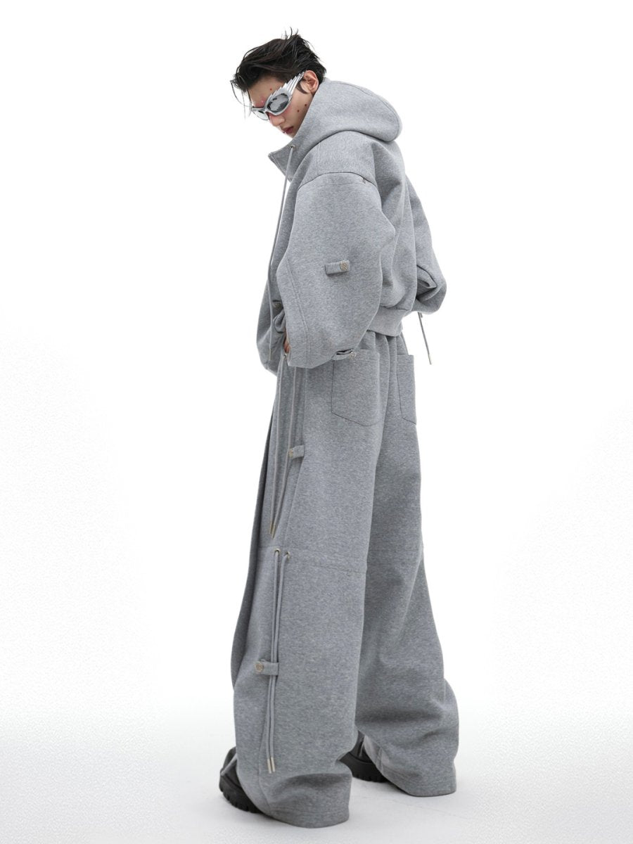 【CulturE】 loose hooded sweater Jacket + Bottoms na1459 