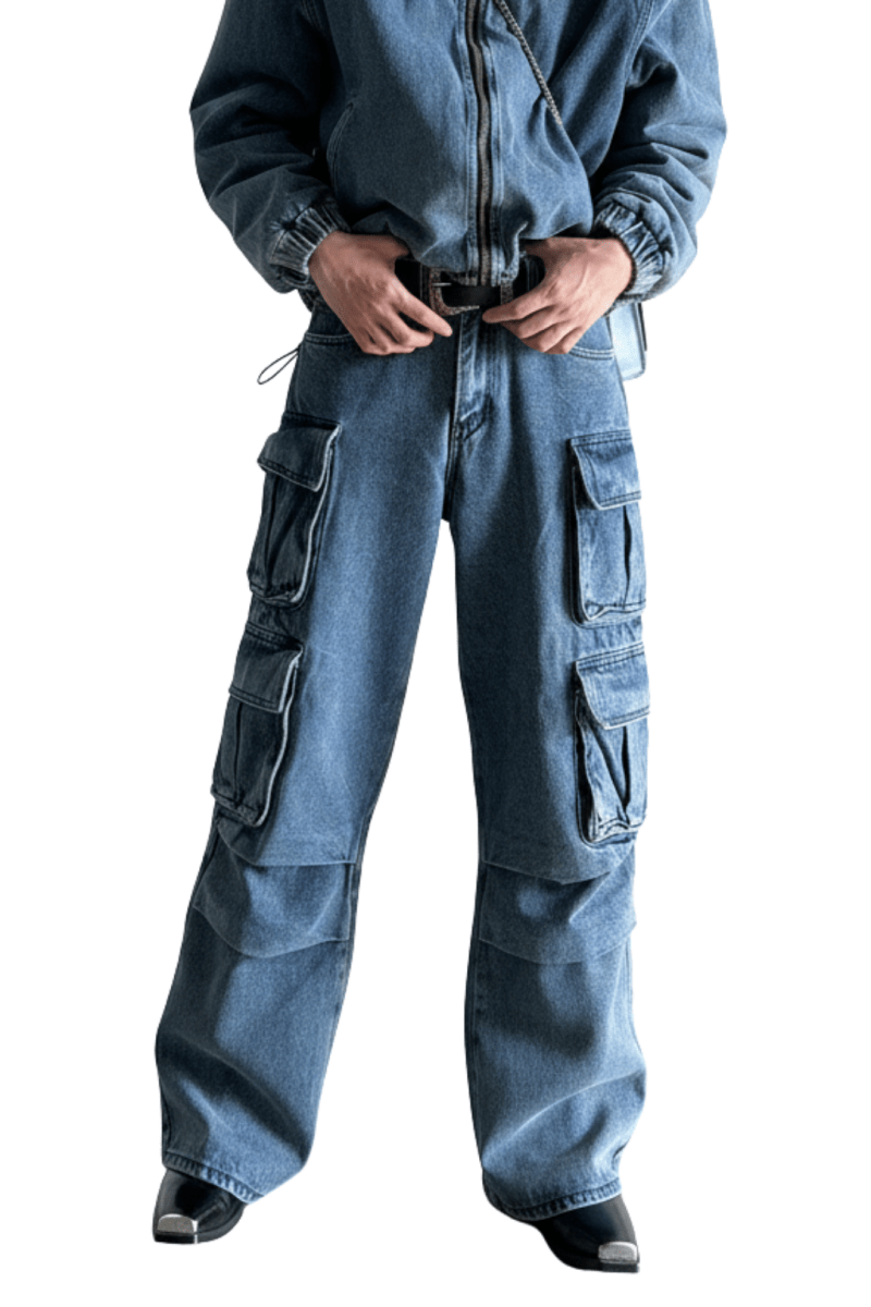 [GENESISBOY] Heavy Wash Multi-Pocket Jeans na983