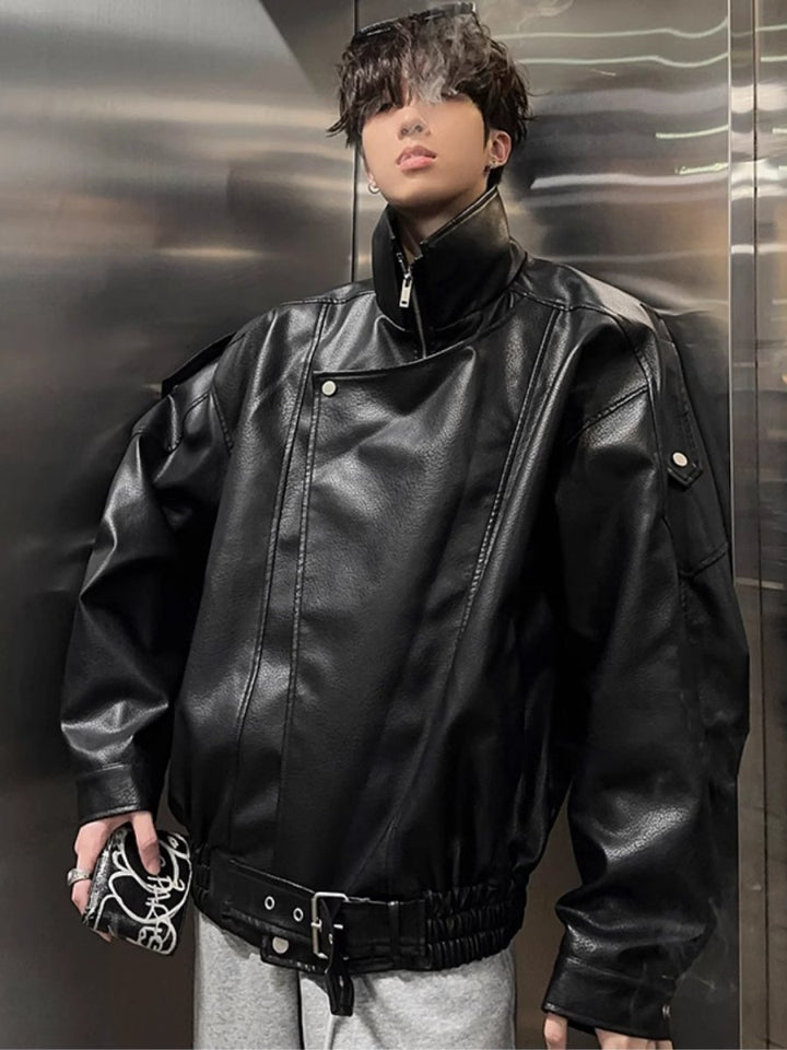 【JH HOMME】Black biker style jacket na1561