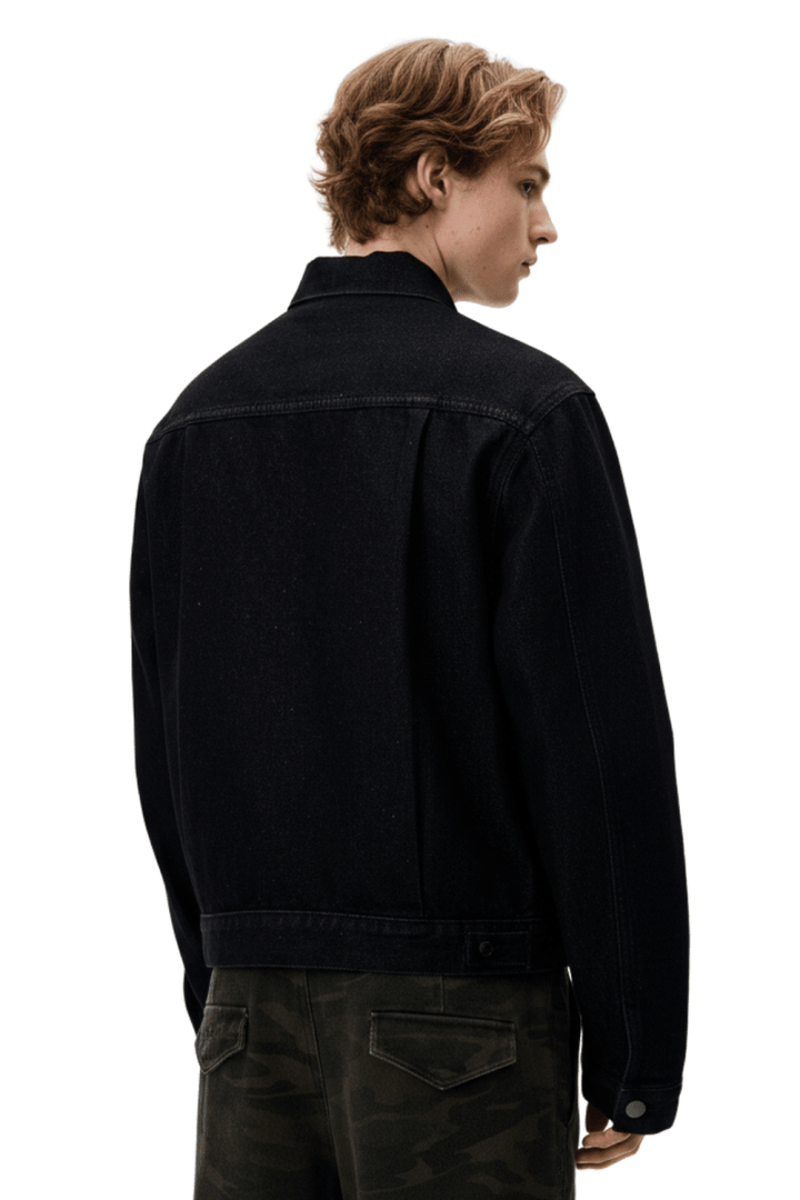 Vintage Black Studded Hook Denim Jacket na2386