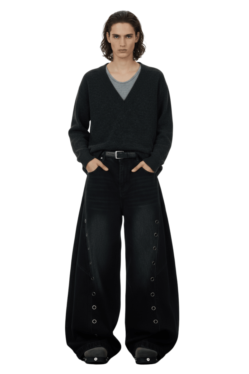 Shadow Wash Oversized Denim Pants na2408