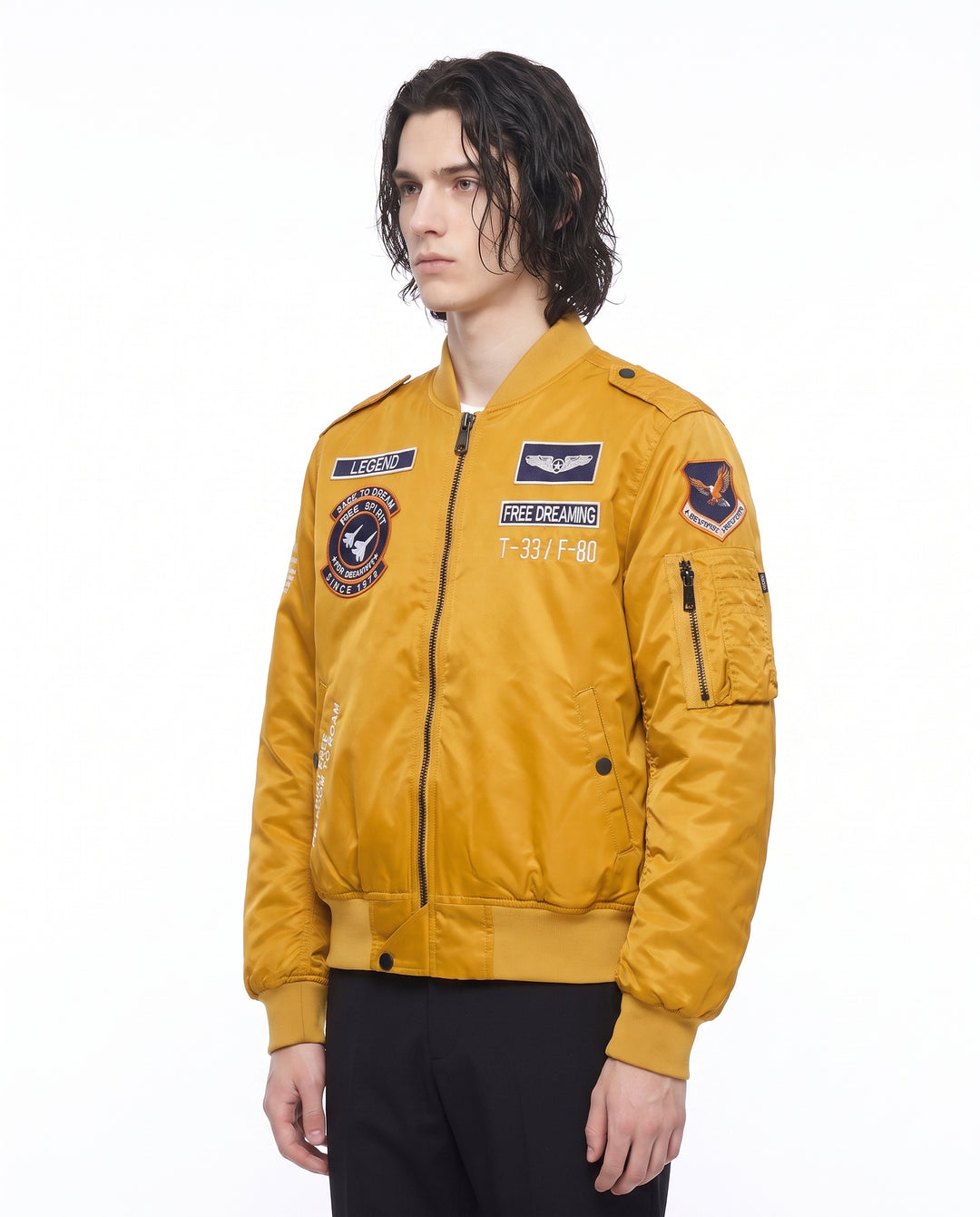 Patched Bomber Jacket na2988