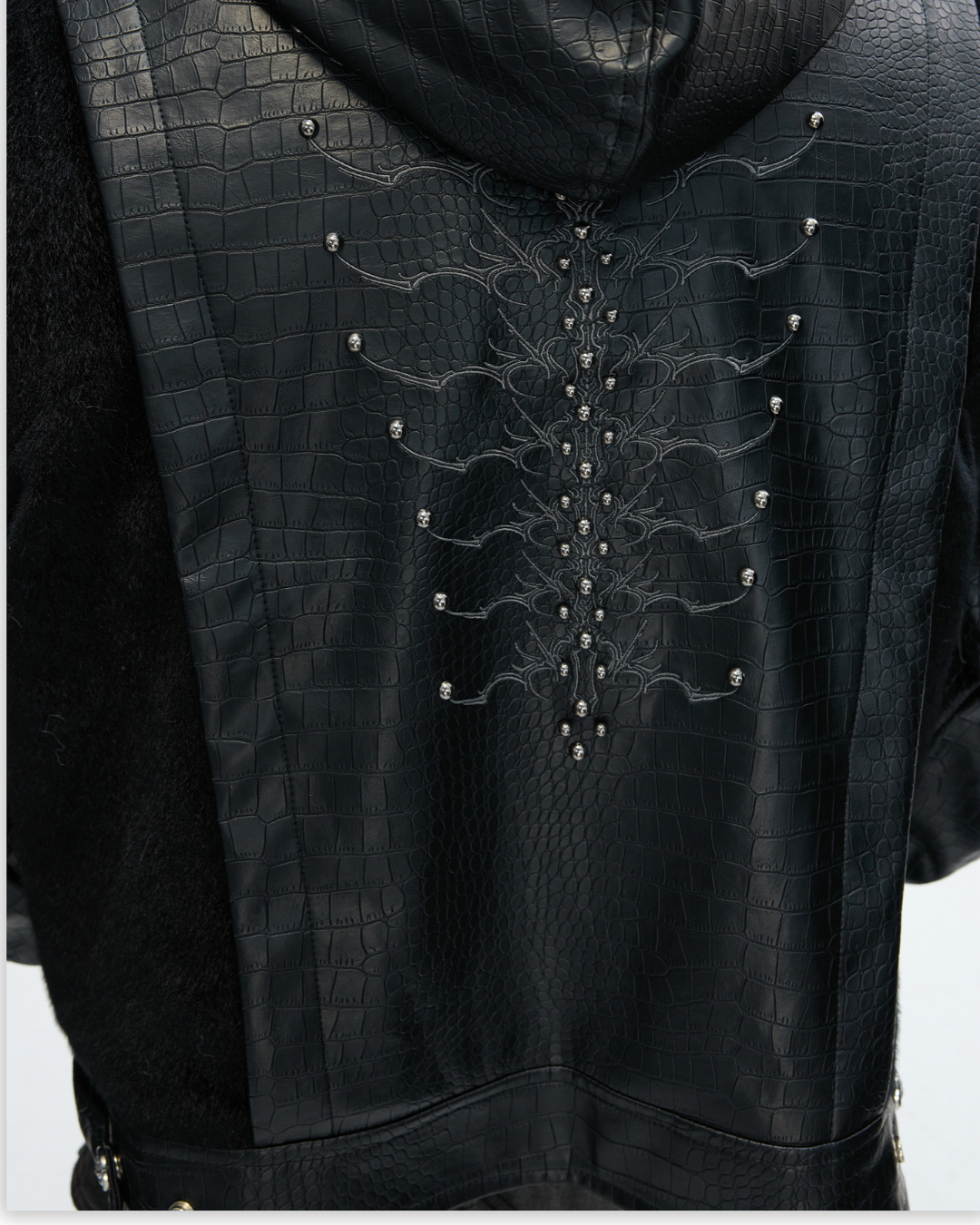 【ArguE CulturE】Back Stud Leather Hood Jacket na2291