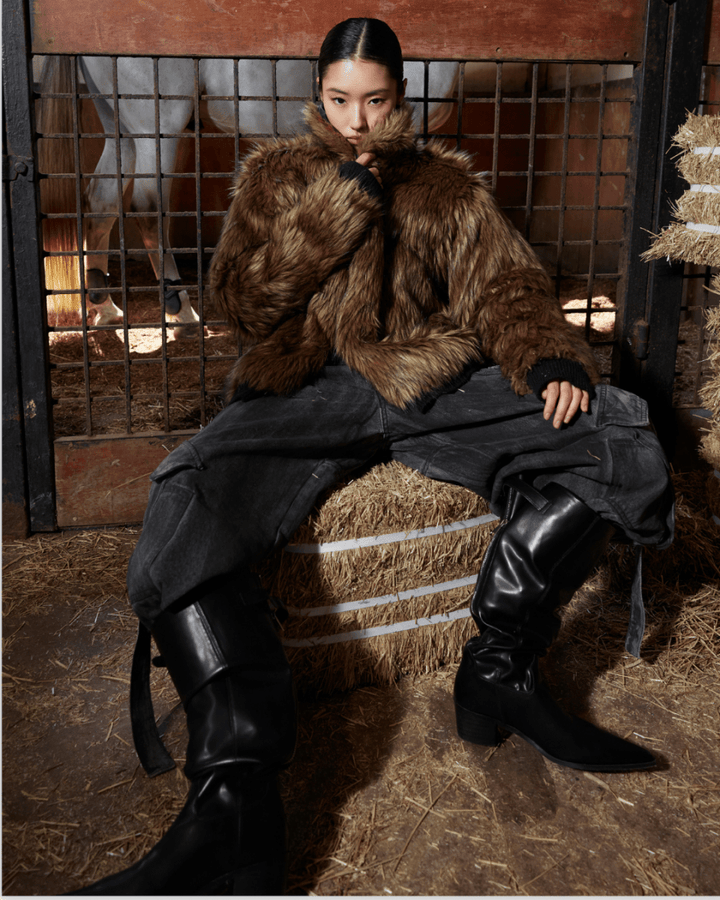 [ArguE CulturE] Royal Fang Fur Knit Coat na2254