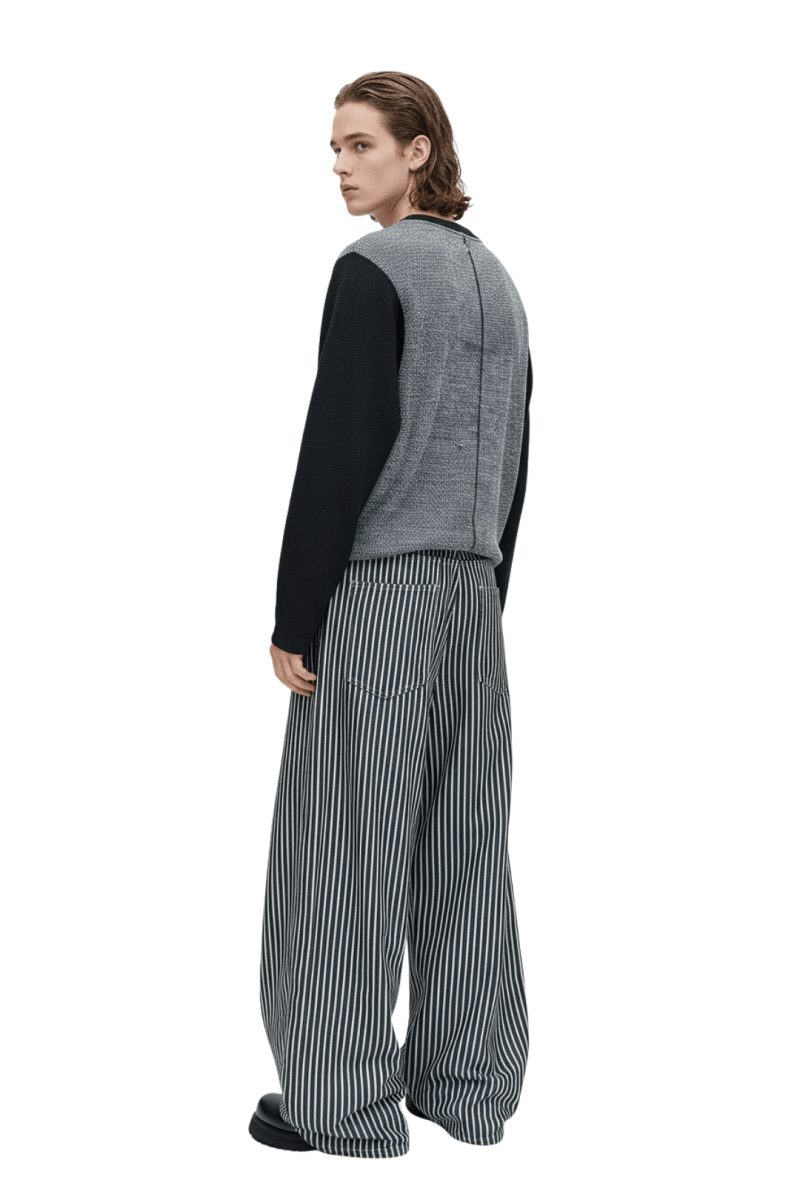 Monochrome Stripe Oversized Pants na2407