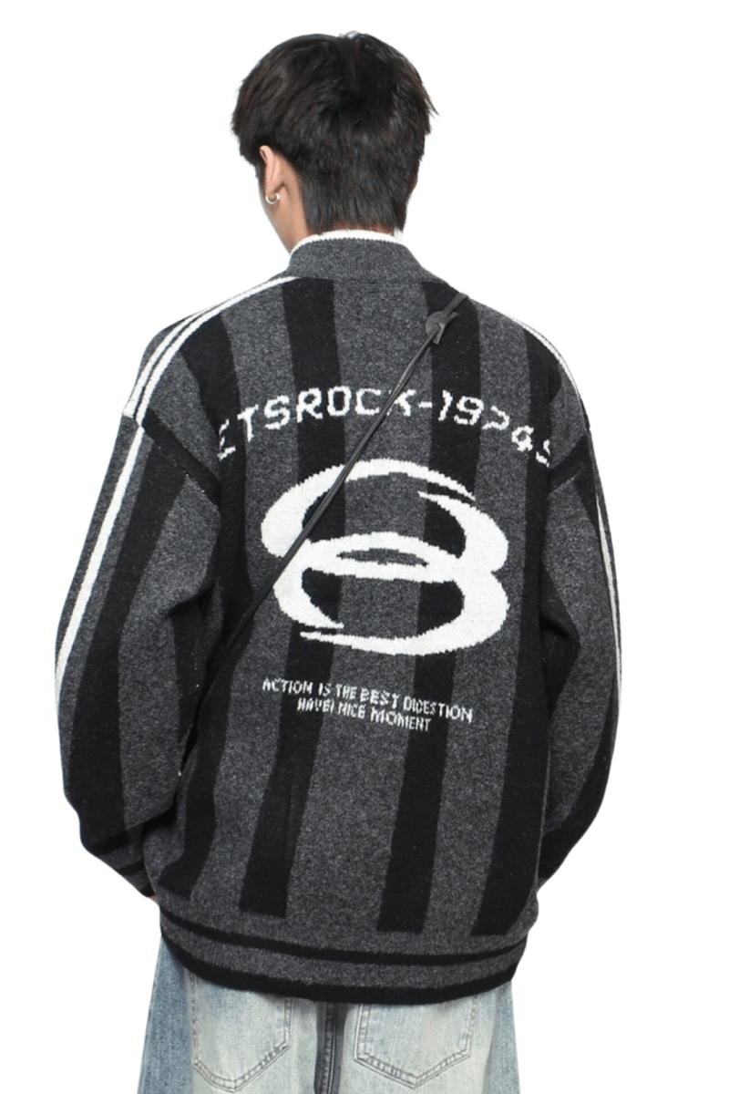 Retro Athletic Knit Sweater na2458