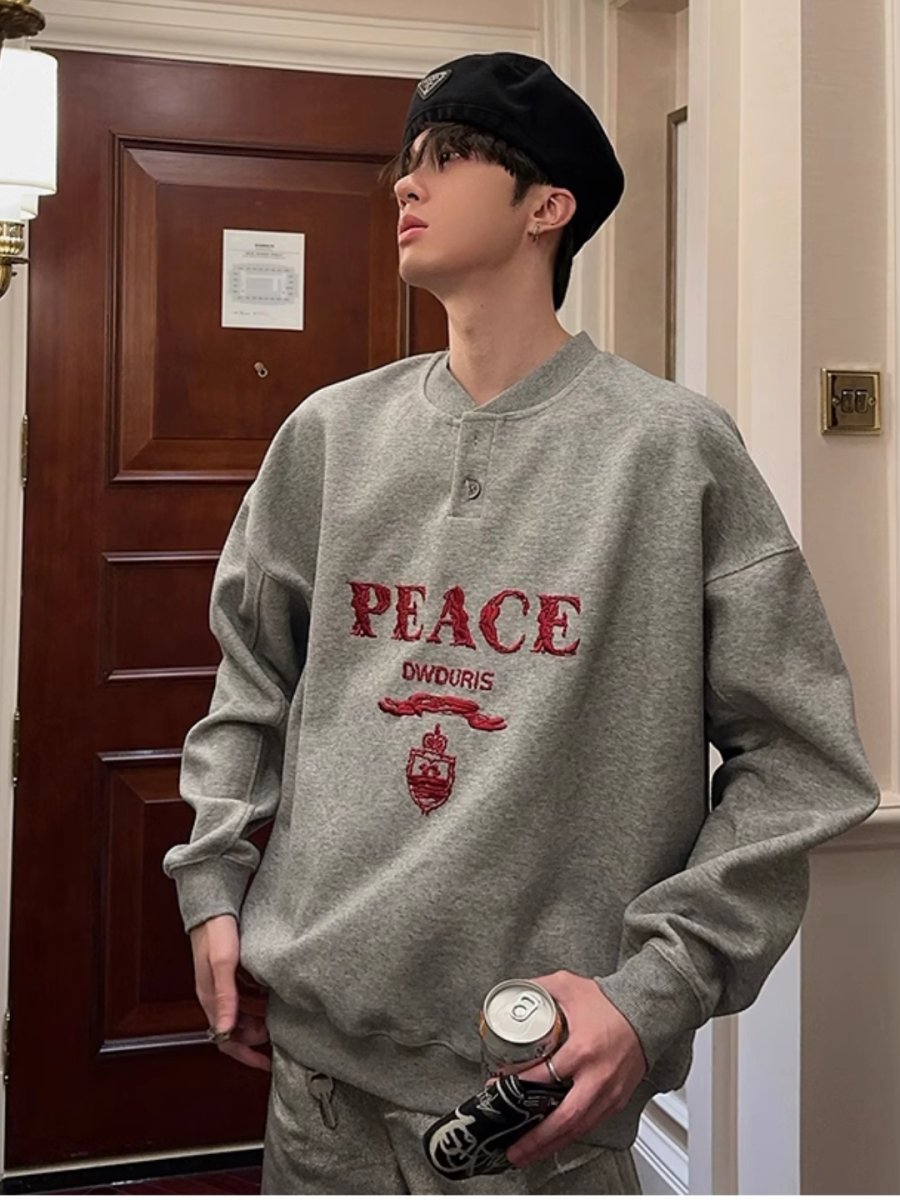 【JH HOMME】LOGO long-sleeved round neck sweater  na1557