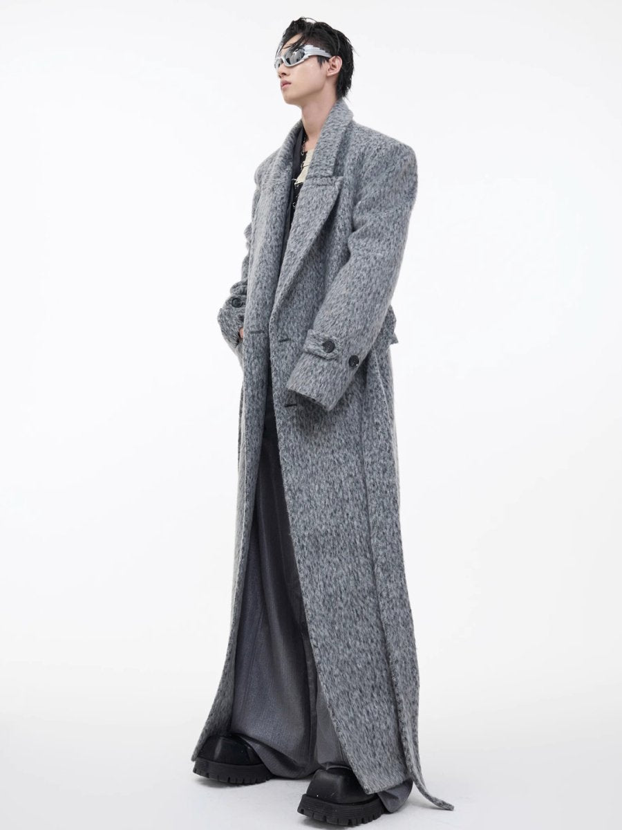 【CulturE】tweed loose long trench coat na1578