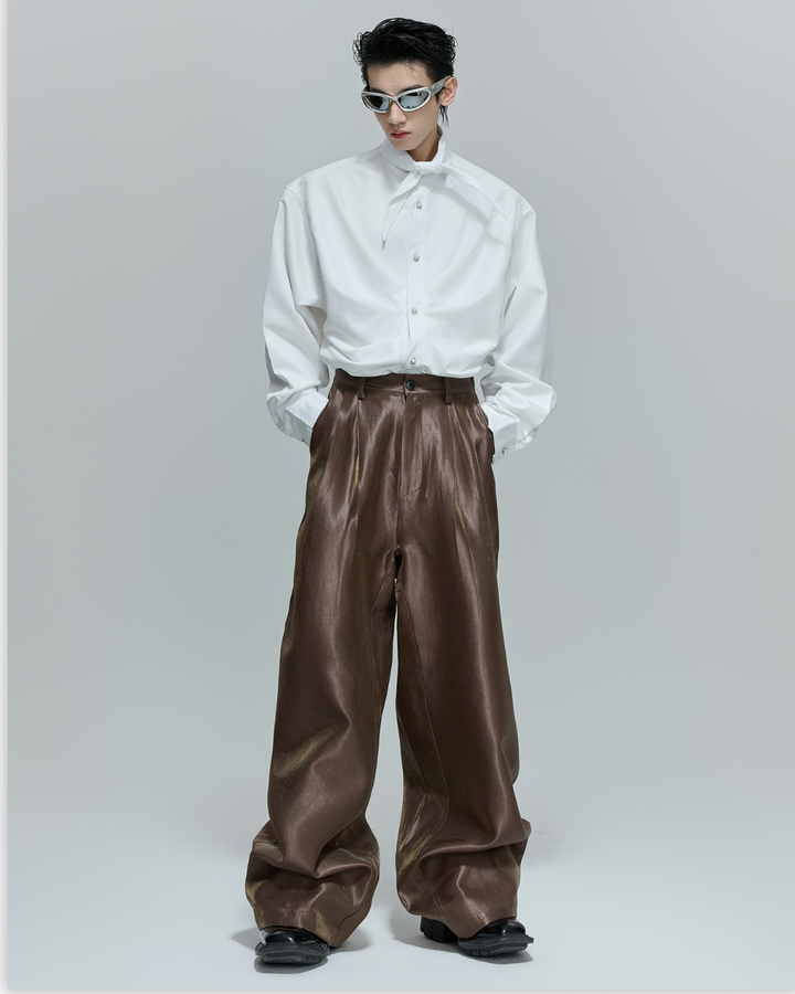 [ArguE CulturE]Luxe Sheen Wide Trousers na2268