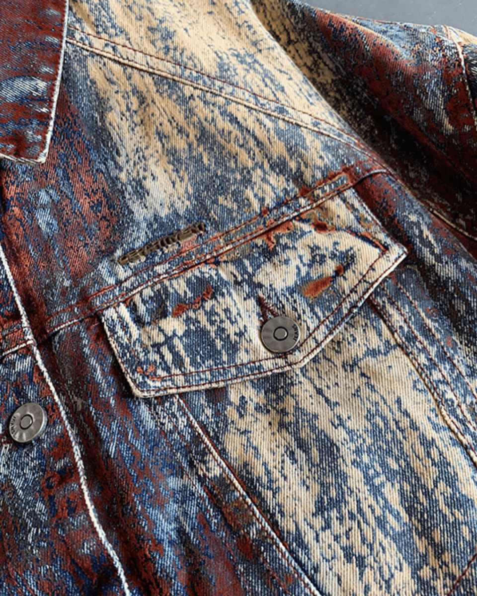 Nanostudio Rust Fade Art Denim Jacket (na2212)