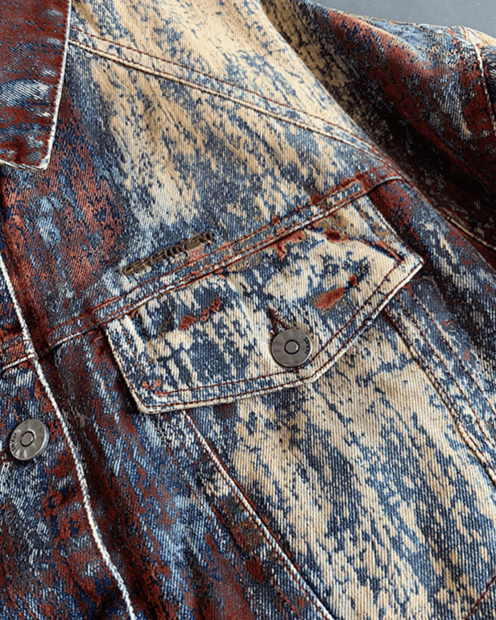 Nanostudio Rust Fade Art Denim Jacket (na2212)