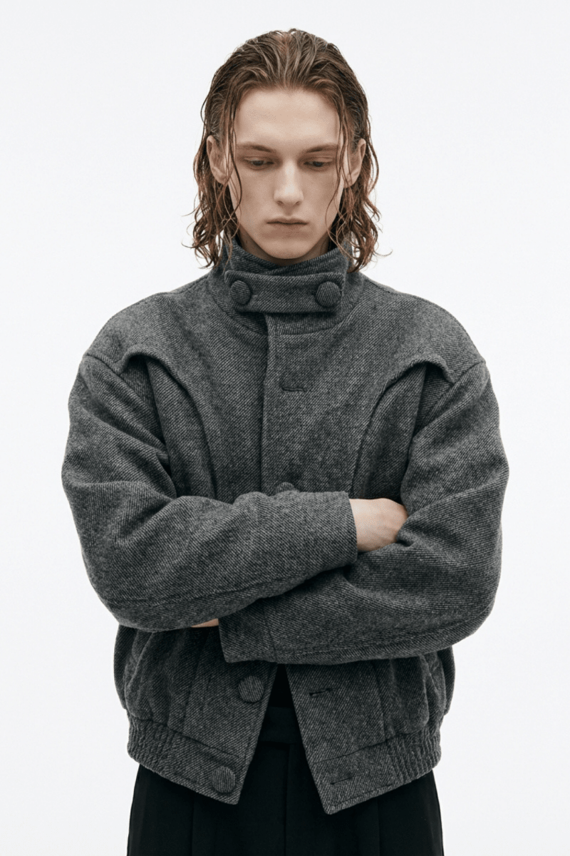 Tailored Stand Collar Short Jacket na2360 