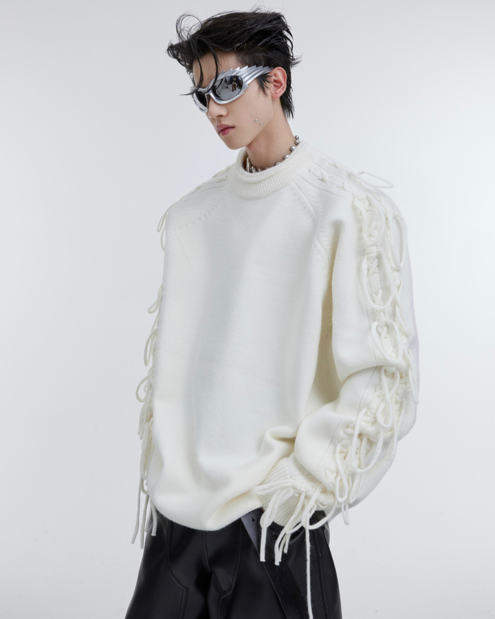 [ArguE CulturE] Fringe Arm Knit Sweater na2266