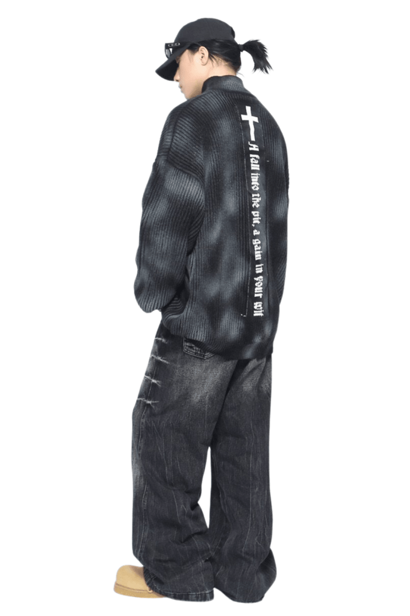 Gothic Cross Zip Knit na2447