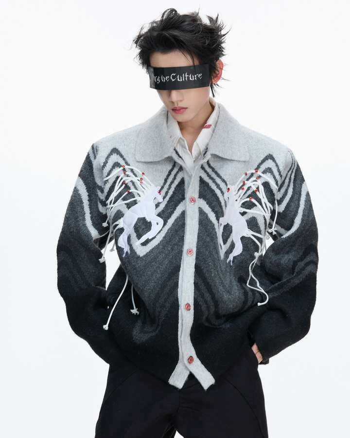 【ArguE CulturE】MYTHIC UNICORN KNIT JACKET na2288