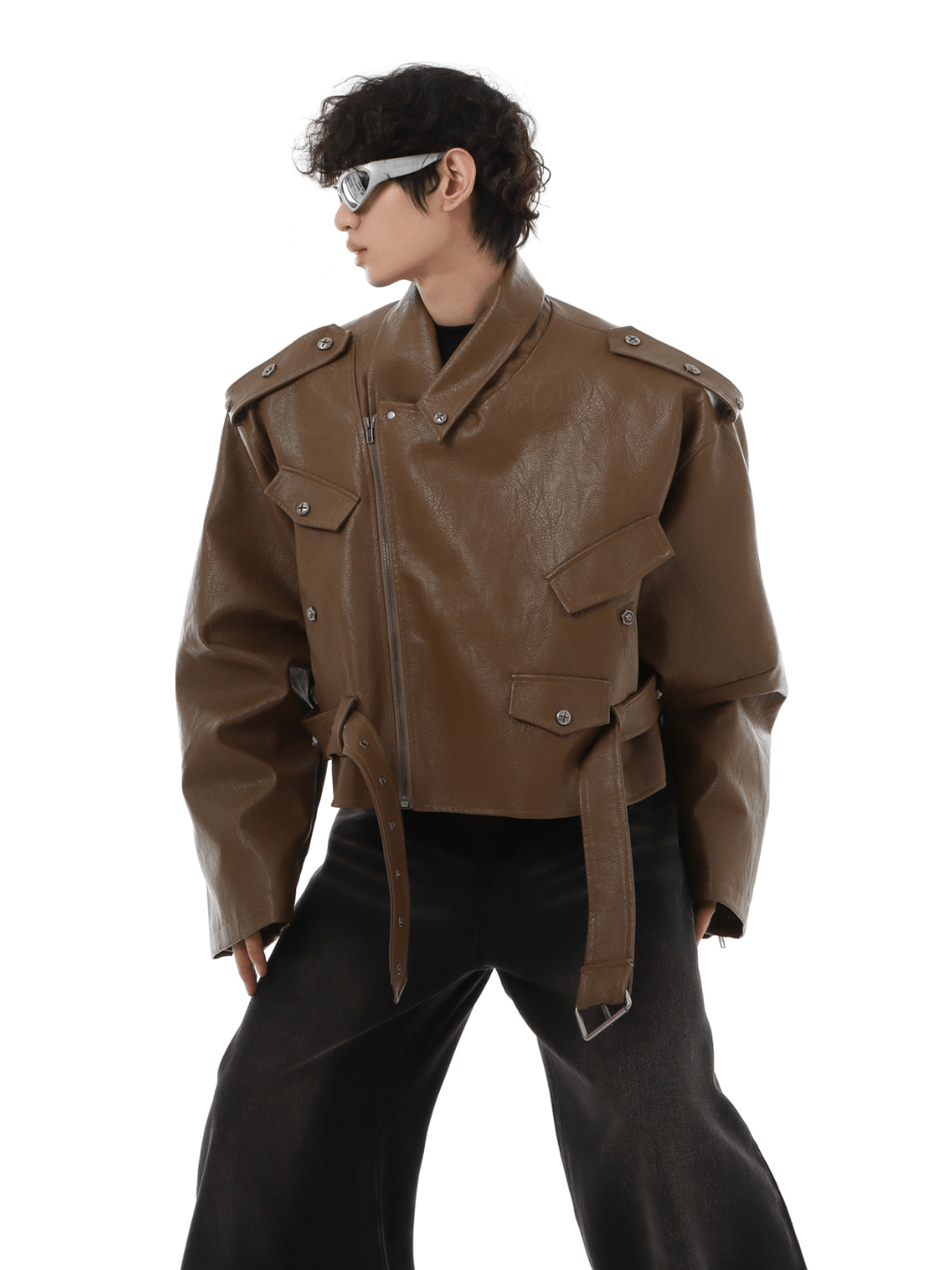 [MARTHENAUT] heavy short biker leather jacket na988