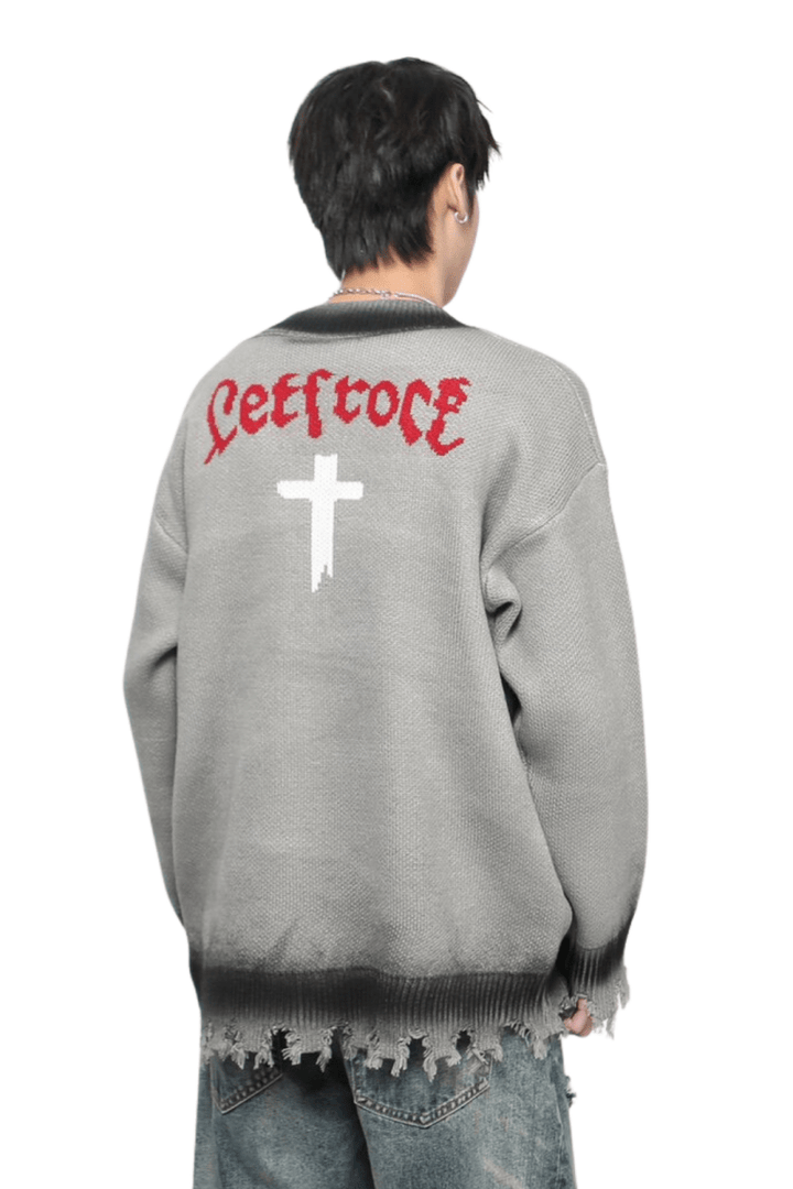 Retro Grunge Button Cardigan na2453