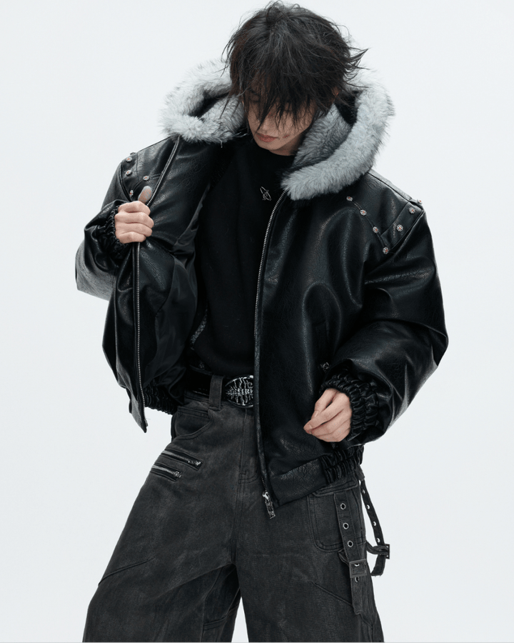 [ArguE CulturE] Noir Glacier Fur Jacket na2256
