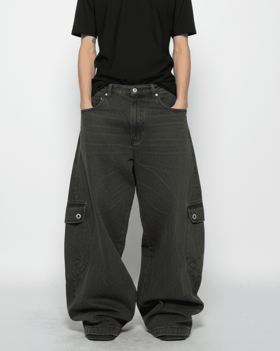 Distressed Wide Slacks na2330